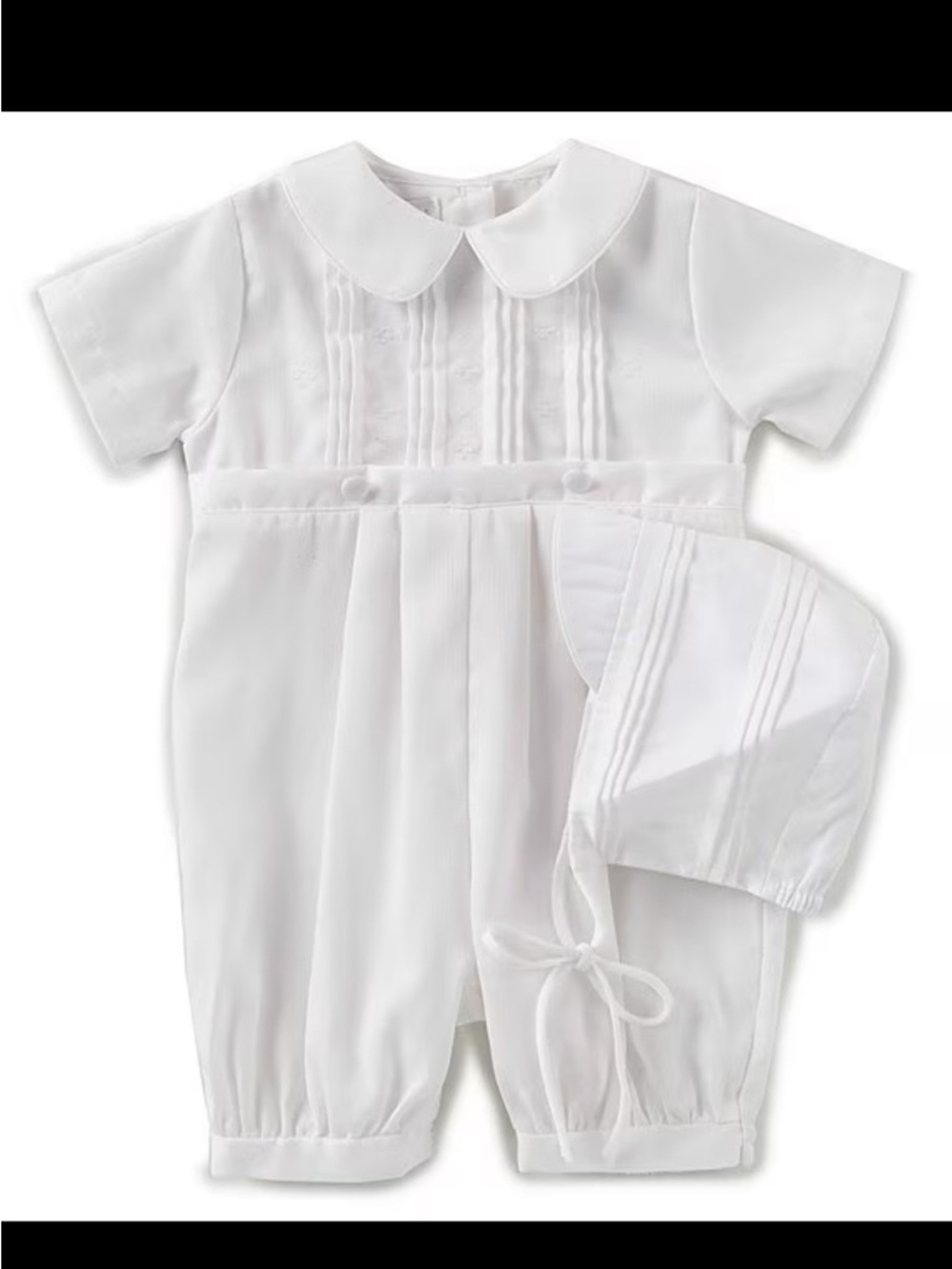 Petit Ami Baby Christening Knickers & Bonnet Set